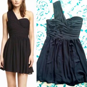 Express Black One Shoulder Chiffon Dress Size 8